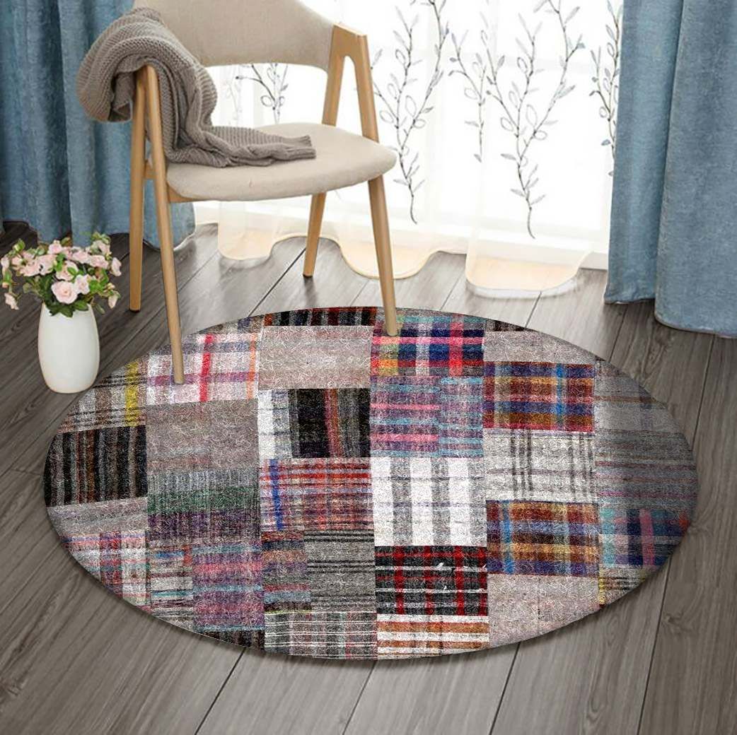 Colorful Striped Round Rug Carpet Bedroom Livingroom Home Decor