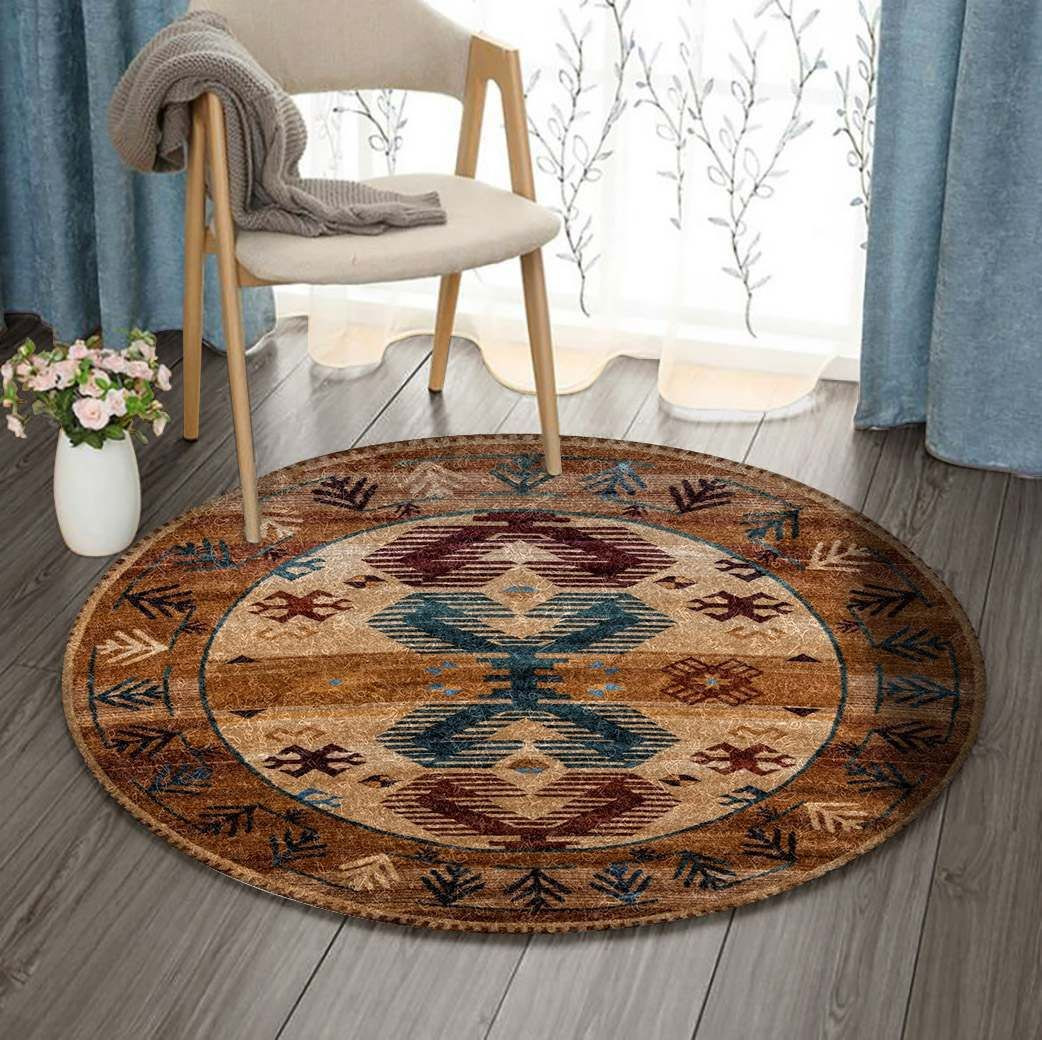 Colorful Symbol Round Rug Carpet Bedroom Livingroom Home Decor