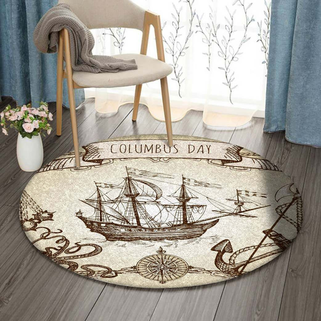 Columbus Round Rug Carpet Bedroom Livingroom Home Decor