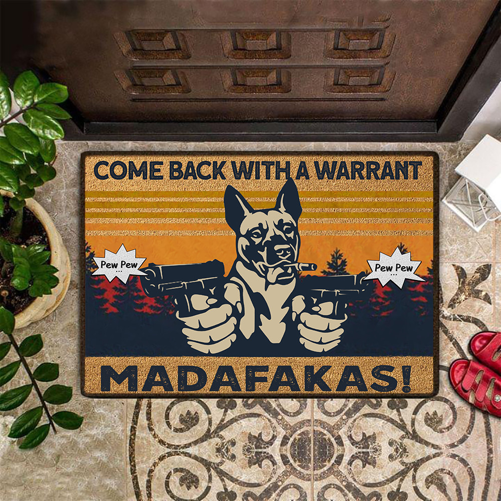 Come Back With A Warrant Rubber Doormat Funny Belgian Malinois Welcome Mats Home Decor