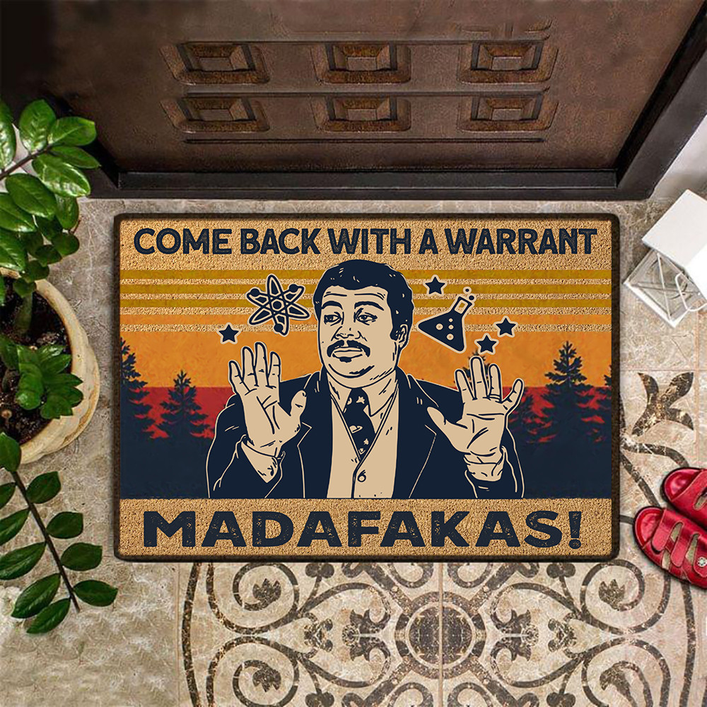 Come Back With A Warrant Rubber Doormat Funny Floor Mats Home Decor Gifts