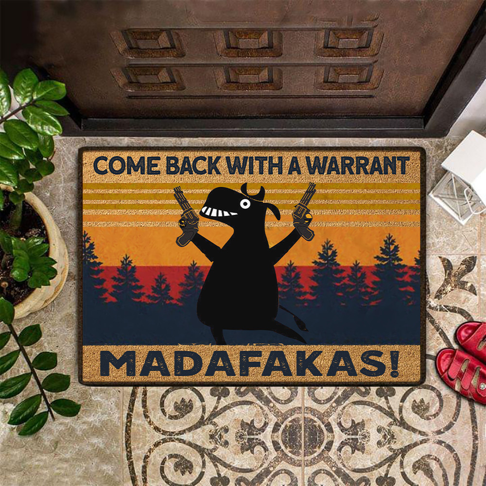Come Back With A Warrant Rubber Doormat Funny Humor Buffalo Welcome Mat House Decor