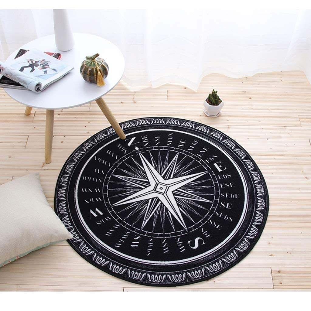 Compass Pattern Round Rug Carpet Bedroom Livingroom Home Decor
