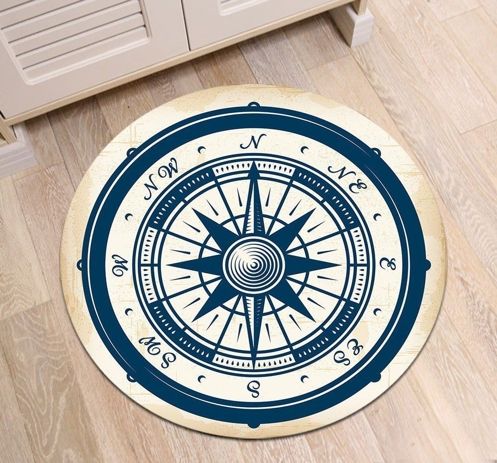 Compass Round Rug Carpet Bedroom Livingroom Home Decor