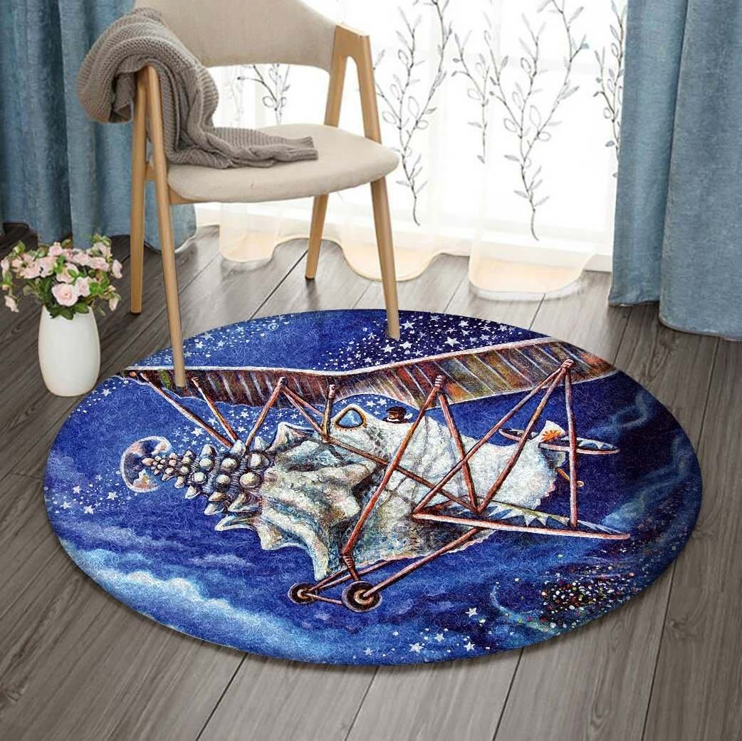 Conch Flyer Abigail White Limited Edition Round Rug Carpet Bedroom Livingroom Home Decor