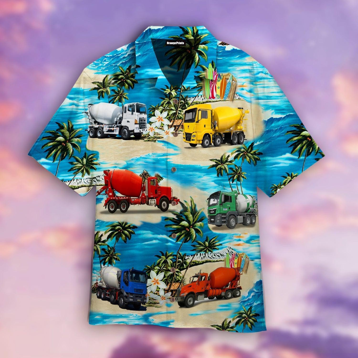Concrete Mixer Truck Hawaiian Shirt