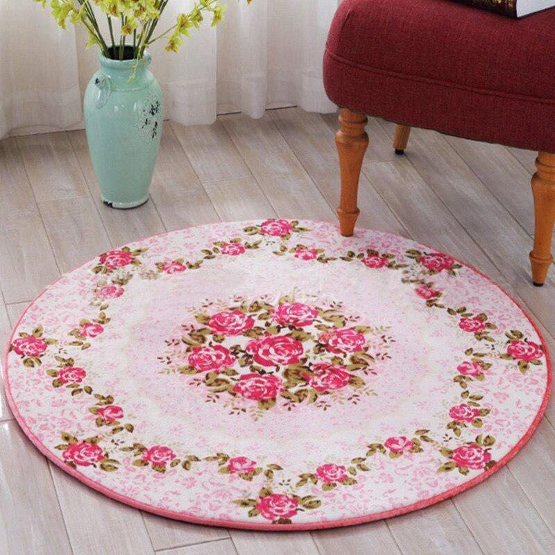 Continental Vintage Rose Round Rug Carpet Bedroom Livingroom Home Decor
