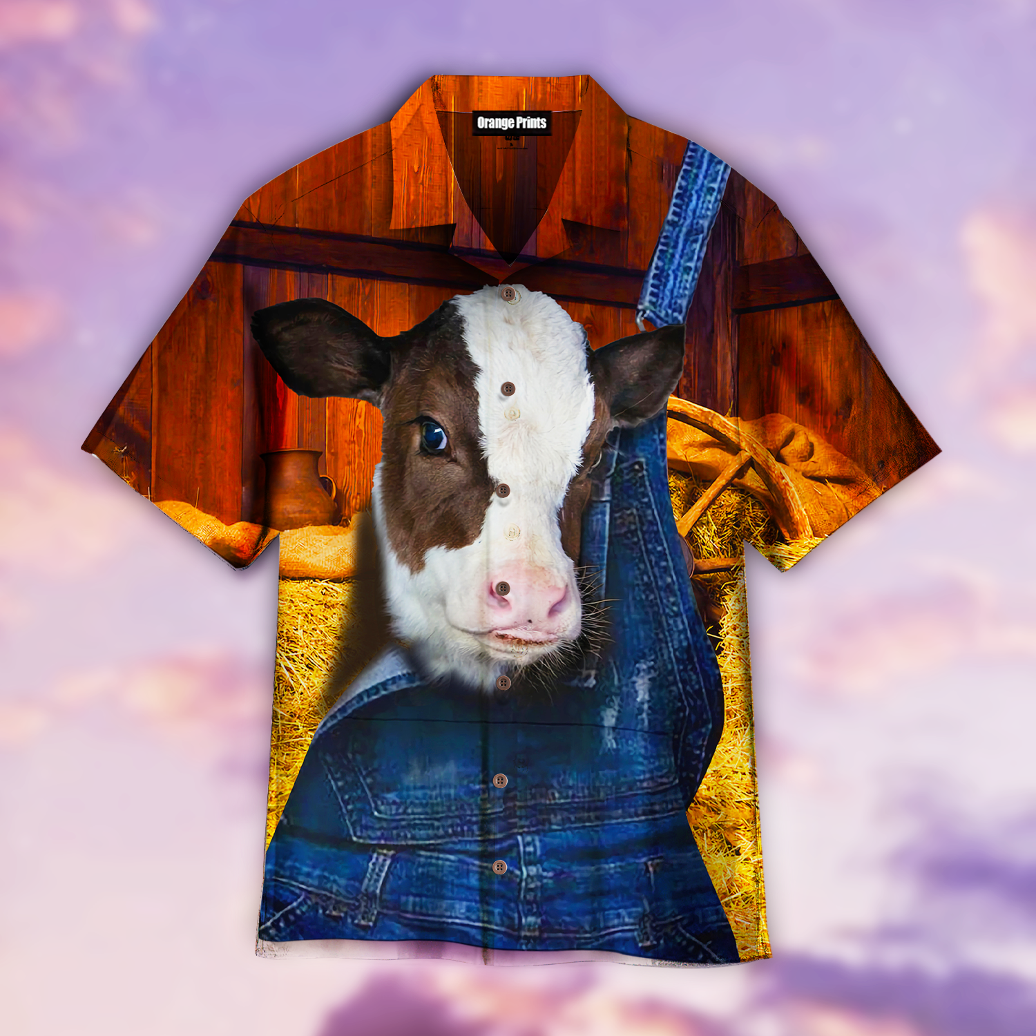 Cool Orange Cow Hawaiian Shirt