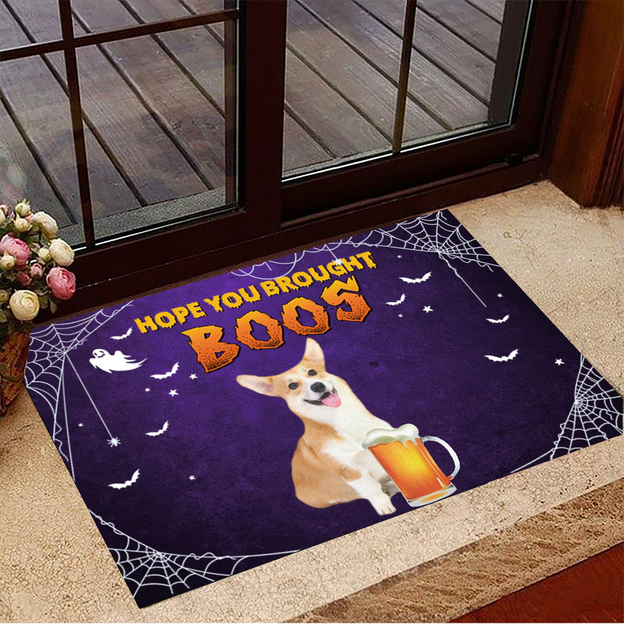 Corgi You Brought Boos Rubber Doormat Corgi Welcome Mat Cute Halloween Decorations