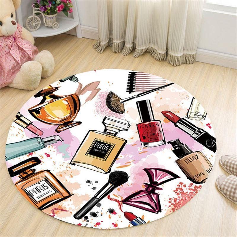 Cosmetics For Beautiful Round Rug Carpet Bedroom Livingroom Home Decor