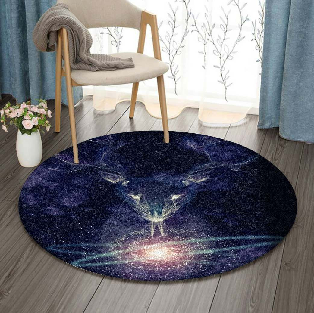 Cosmos Deer Round Rug Carpet Bedroom Livingroom Home Decor