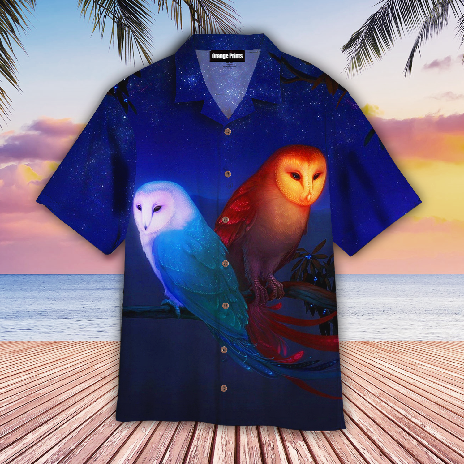 Couple Owl Hawaiian Shirt