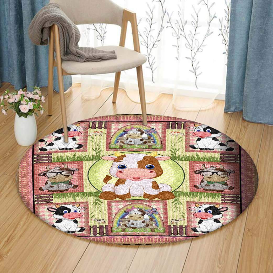 Cow Limited Edition Round Rug Carpet Bedroom Livingroom Home Decor