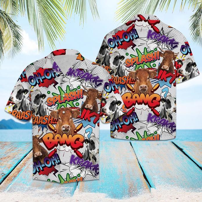 Cow Pop Art Hawaiian Shirt