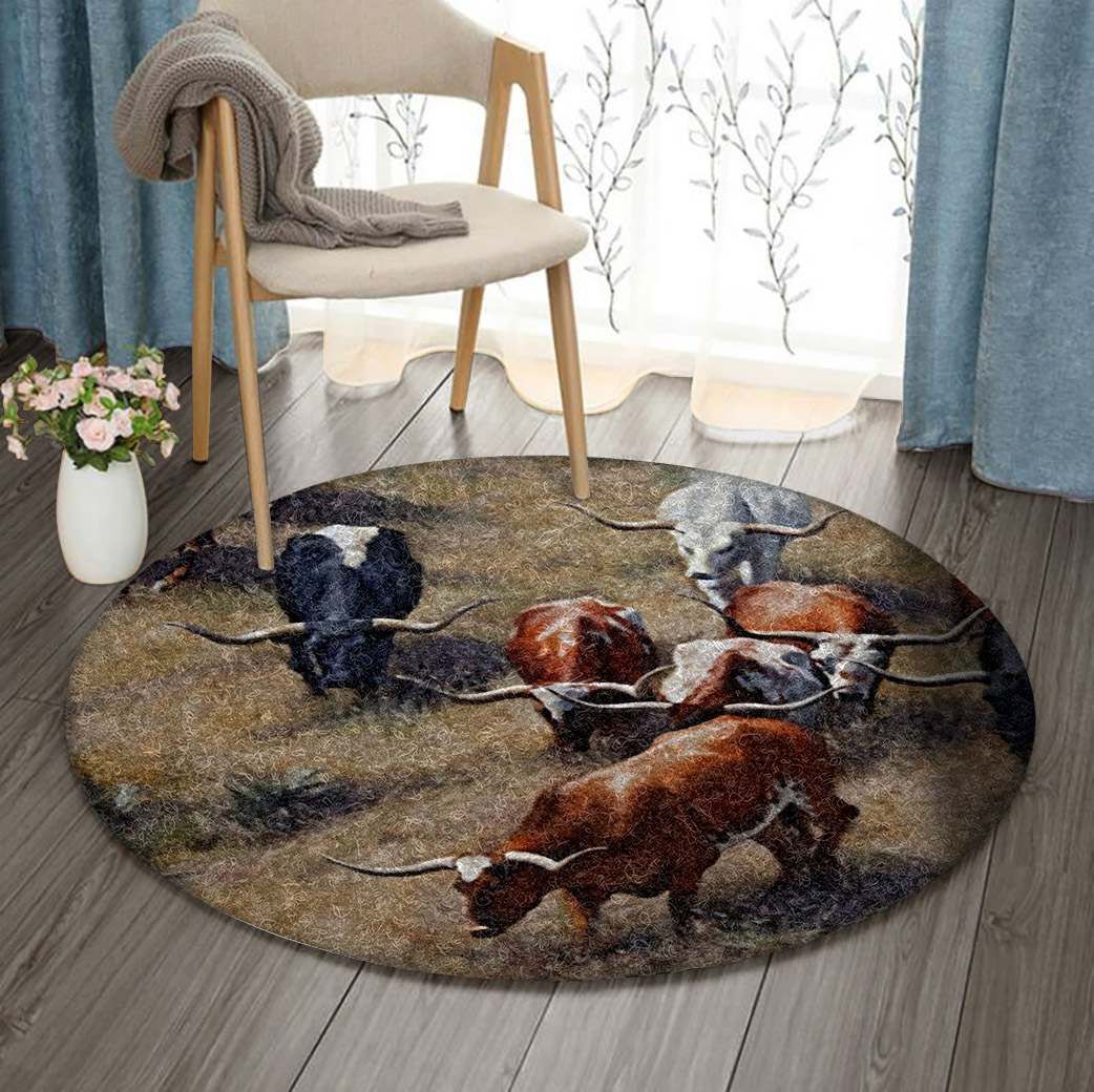 Cow Round Rug Carpet Bedroom Livingroom Home Decor