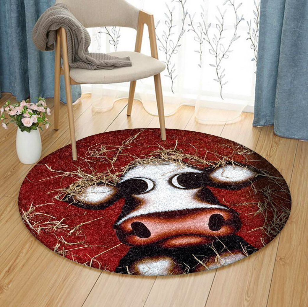 Cow Round Rug Carpet Bedroom Livingroom Home Decor