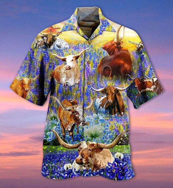 Cow Texas Print Hawaiian Shirt