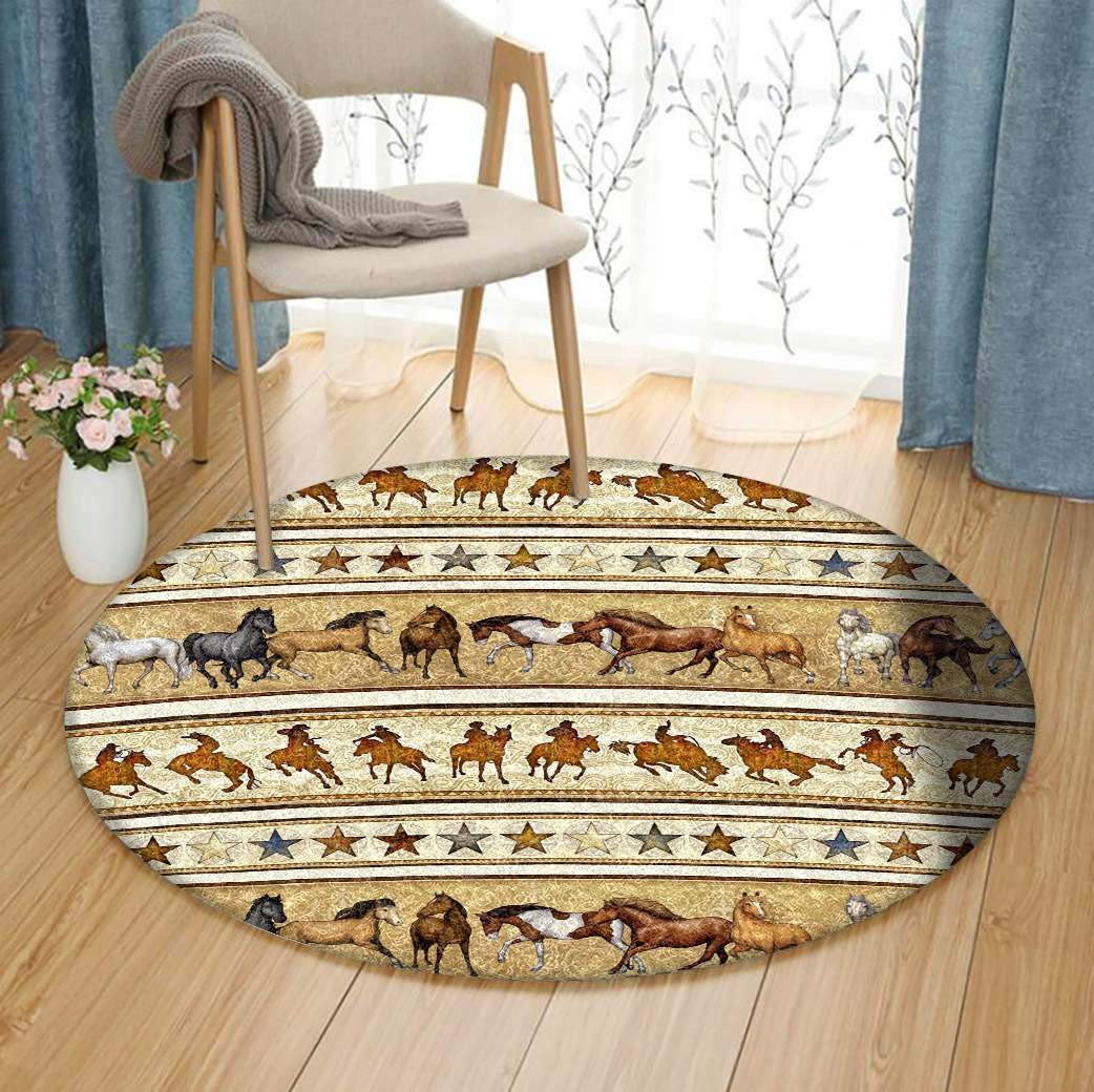 Cowboy Limited Edition Round Rug Carpet Bedroom Livingroom Home Decor