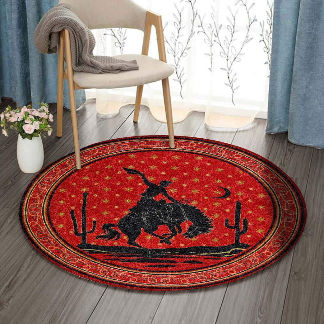 Cowboy Limited Edition Round Rug Carpet Bedroom Livingroom Home Decor