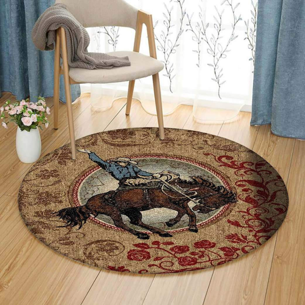 Cowboy Limited Edition Round Rug Carpet Bedroom Livingroom Home Decor