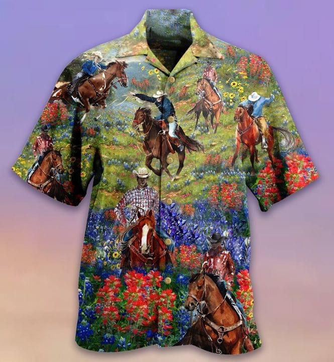 Cowboy Print Hawaiian Shirt