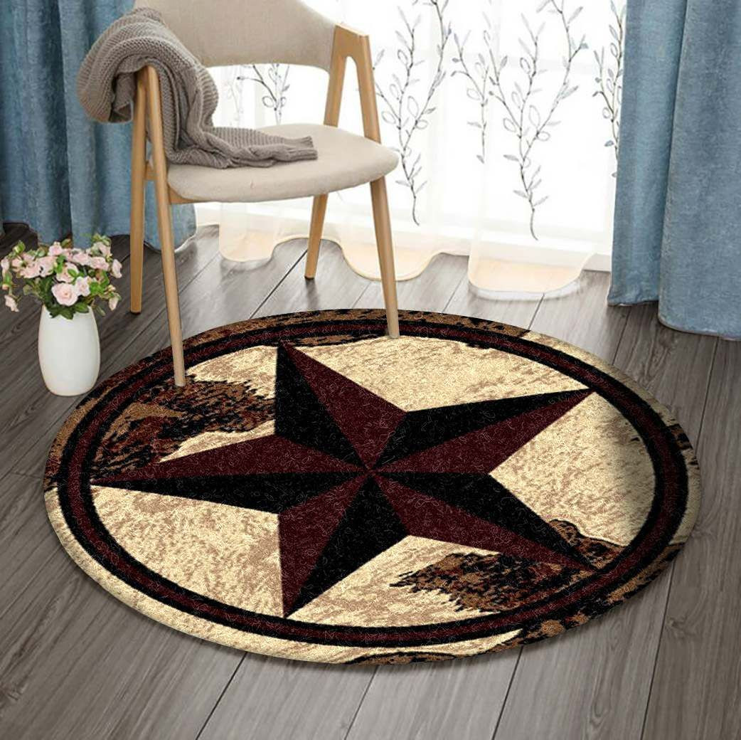 Cowboy Round Rug Carpet Bedroom Livingroom Home Decor
