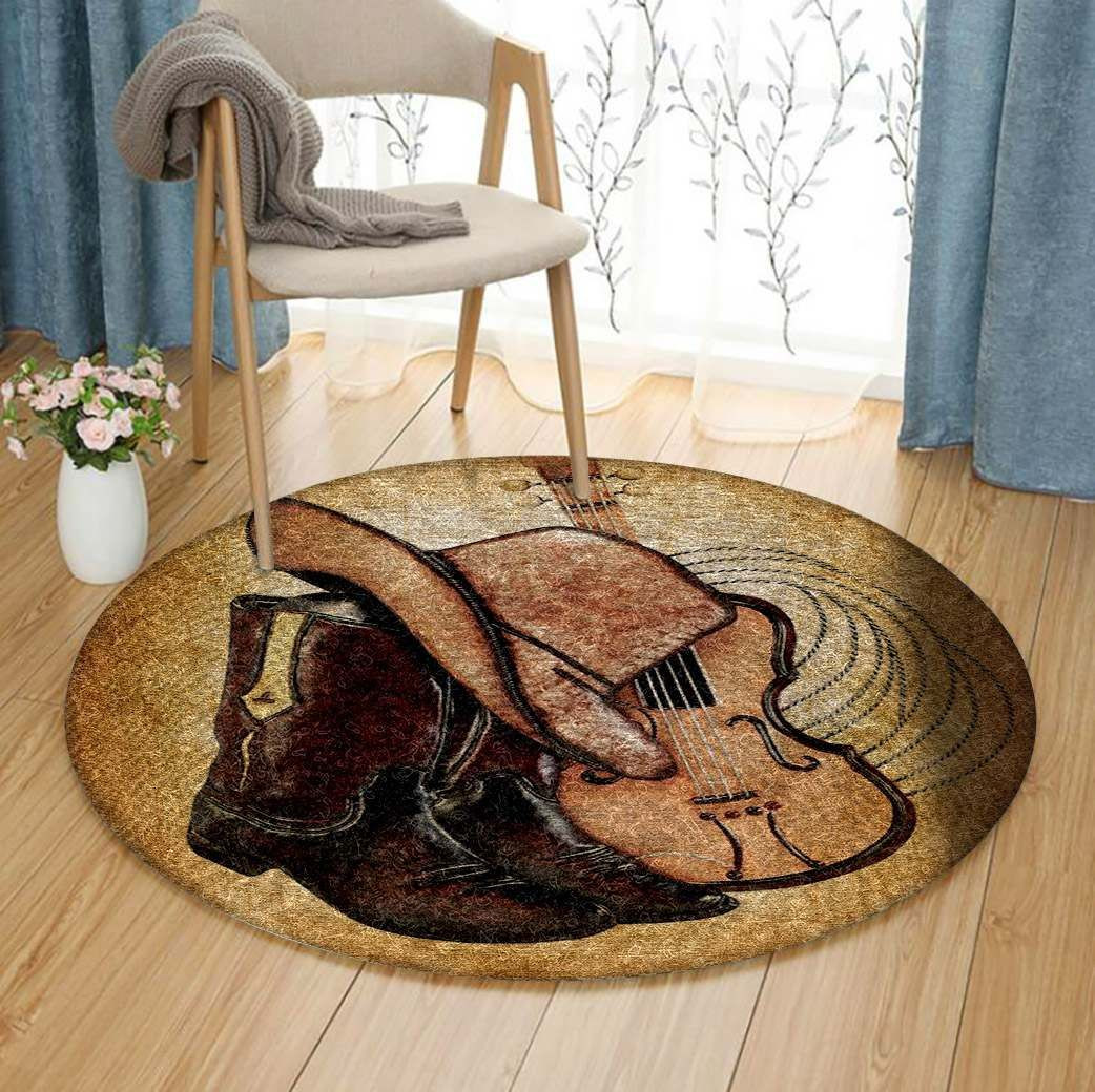 Cowboy Round Rug Carpet Bedroom Livingroom Home Decor