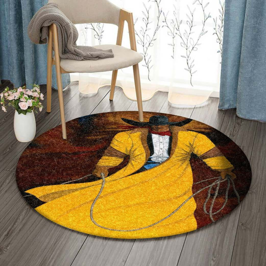 Cowboy Round Rug Carpet Bedroom Livingroom Home Decor