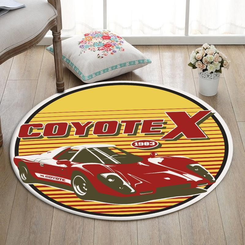 Coyote Living Room Round Rug Carpet Bedroom Livingroom Home Decor