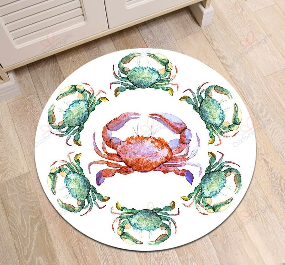 Crab Round Rug Carpet Bedroom Livingroom Home Decor