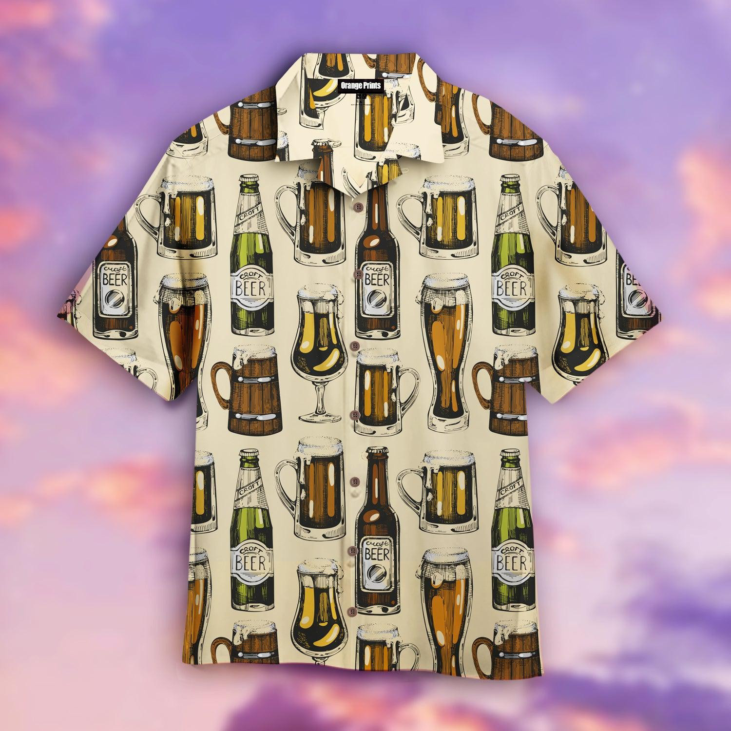Craft Beer Pattern Hawaiian Shirt