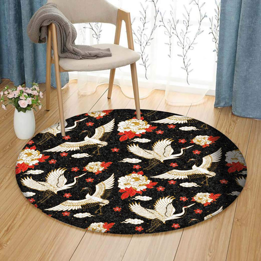 Crane Limited Edition Round Rug Carpet Bedroom Livingroom Home Decor
