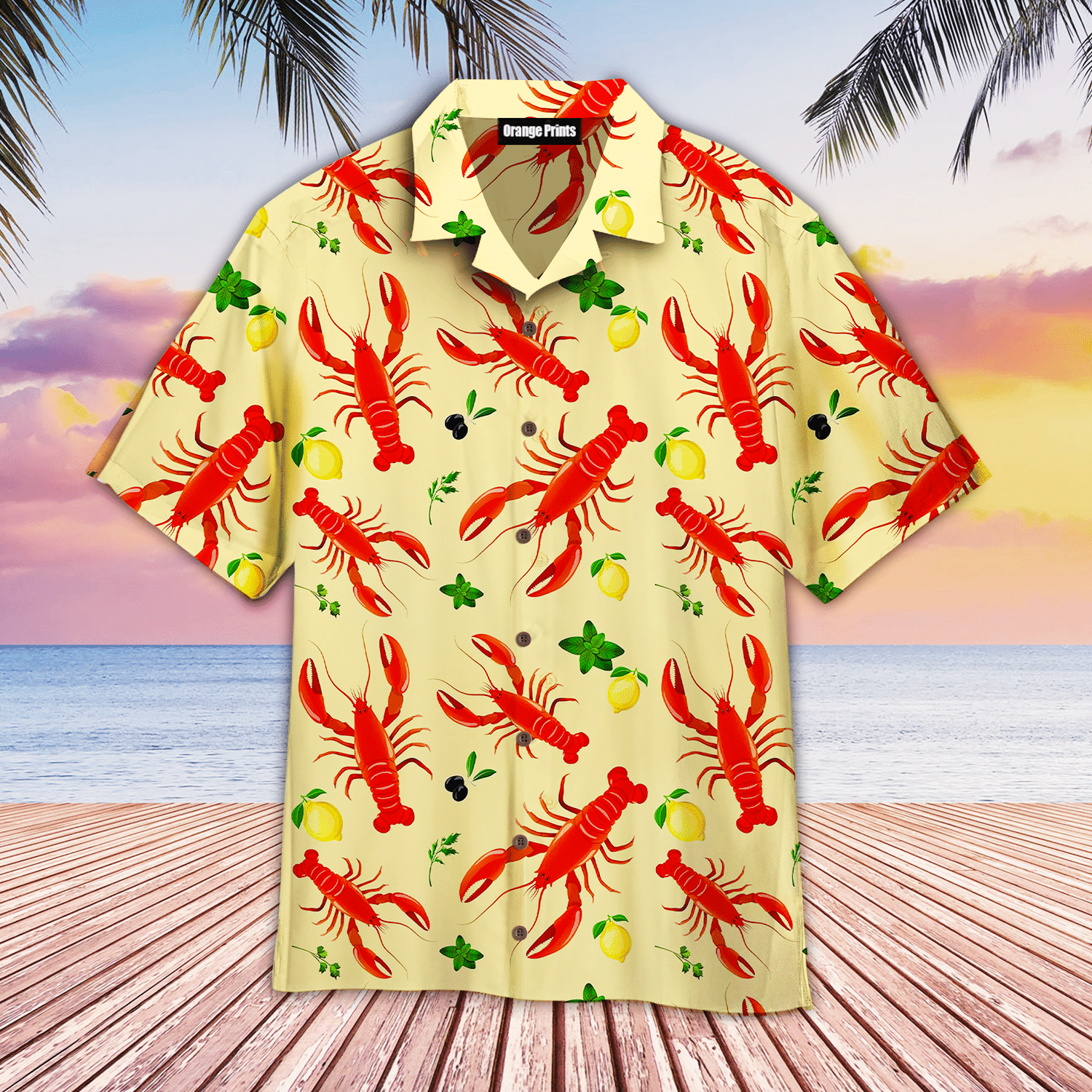 Crawfish Crew Lemon Hawaiian Shirt