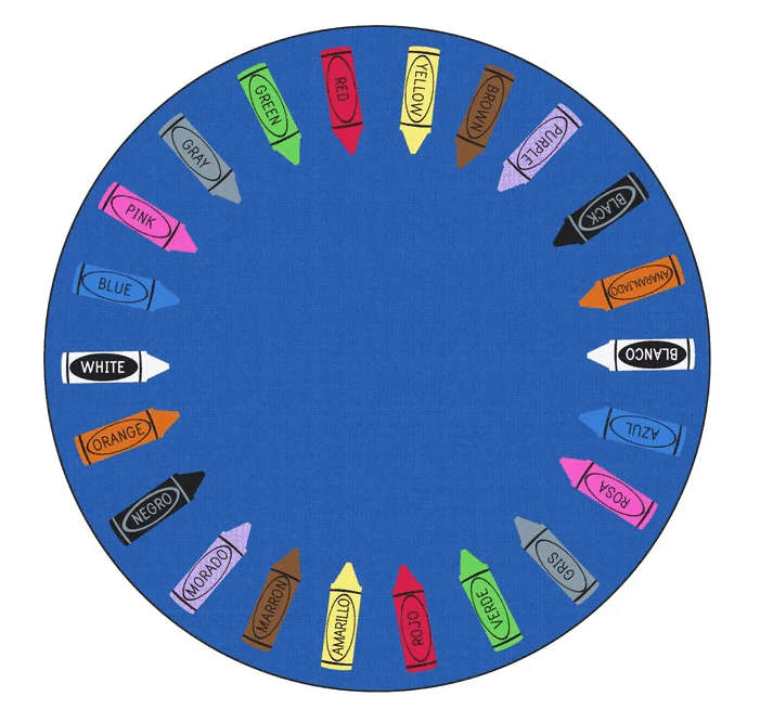 Crayones De Colores Round Rug Carpet Bedroom Livingroom Home Decor