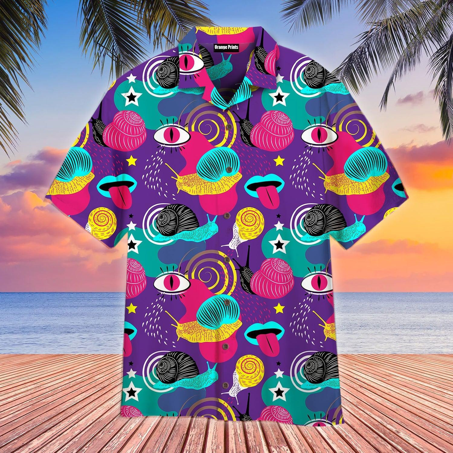 Crazy Snails Colorful Hawaiian Shirt