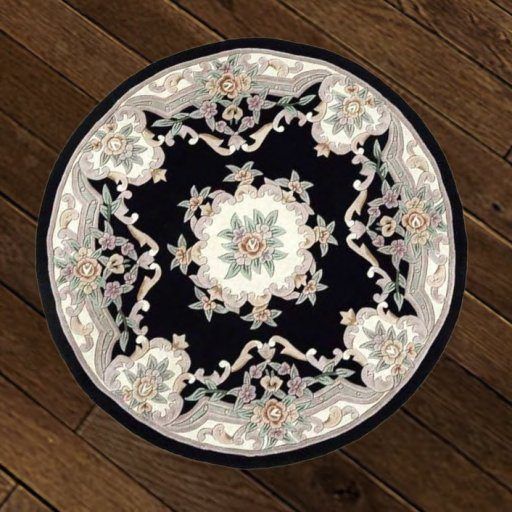 Cream Flowers Round Rug Carpet Bedroom Livingroom Home Decor