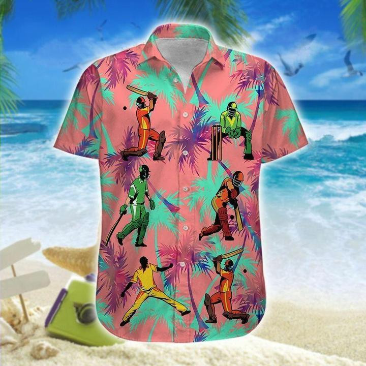 Cricket Colorful Palm Tree Hawaiian Shirt