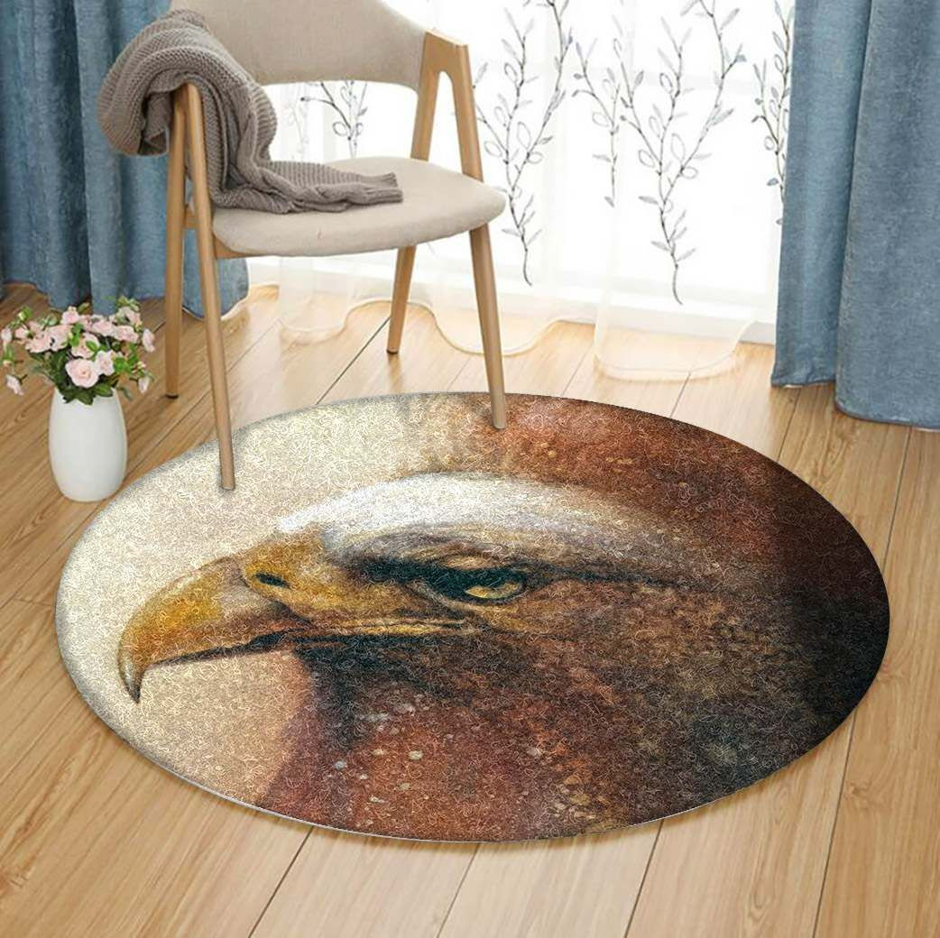 Crimson Eagles Round Rug Carpet Bedroom Livingroom Home Decor