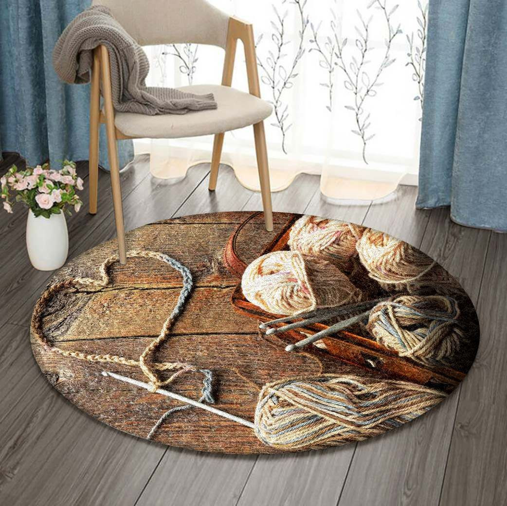 Crochet Round Rug Carpet Bedroom Livingroom Home Decor