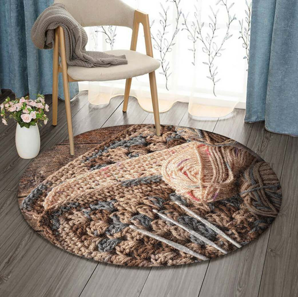 Crochet Round Rug Carpet Bedroom Livingroom Home Decor