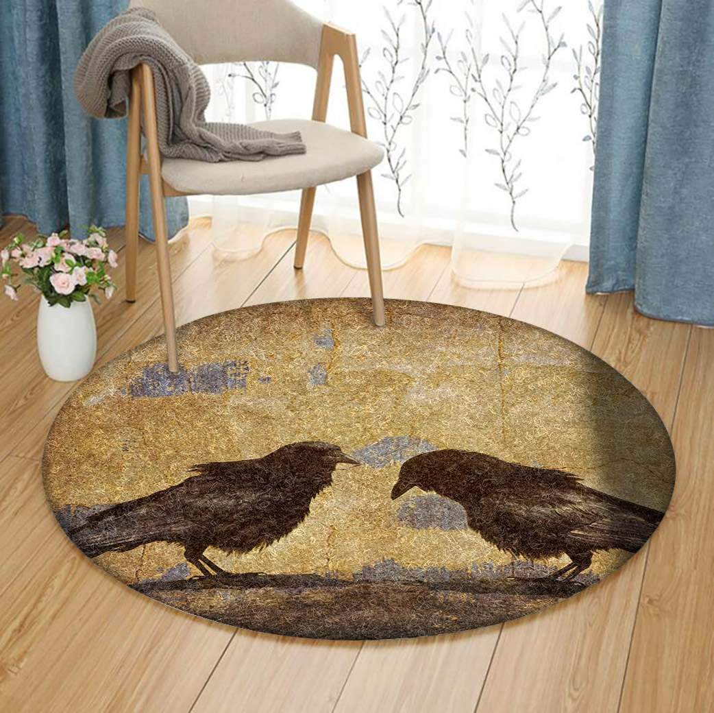 Crow Limited Edition Round Rug Carpet Bedroom Livingroom Home Decor