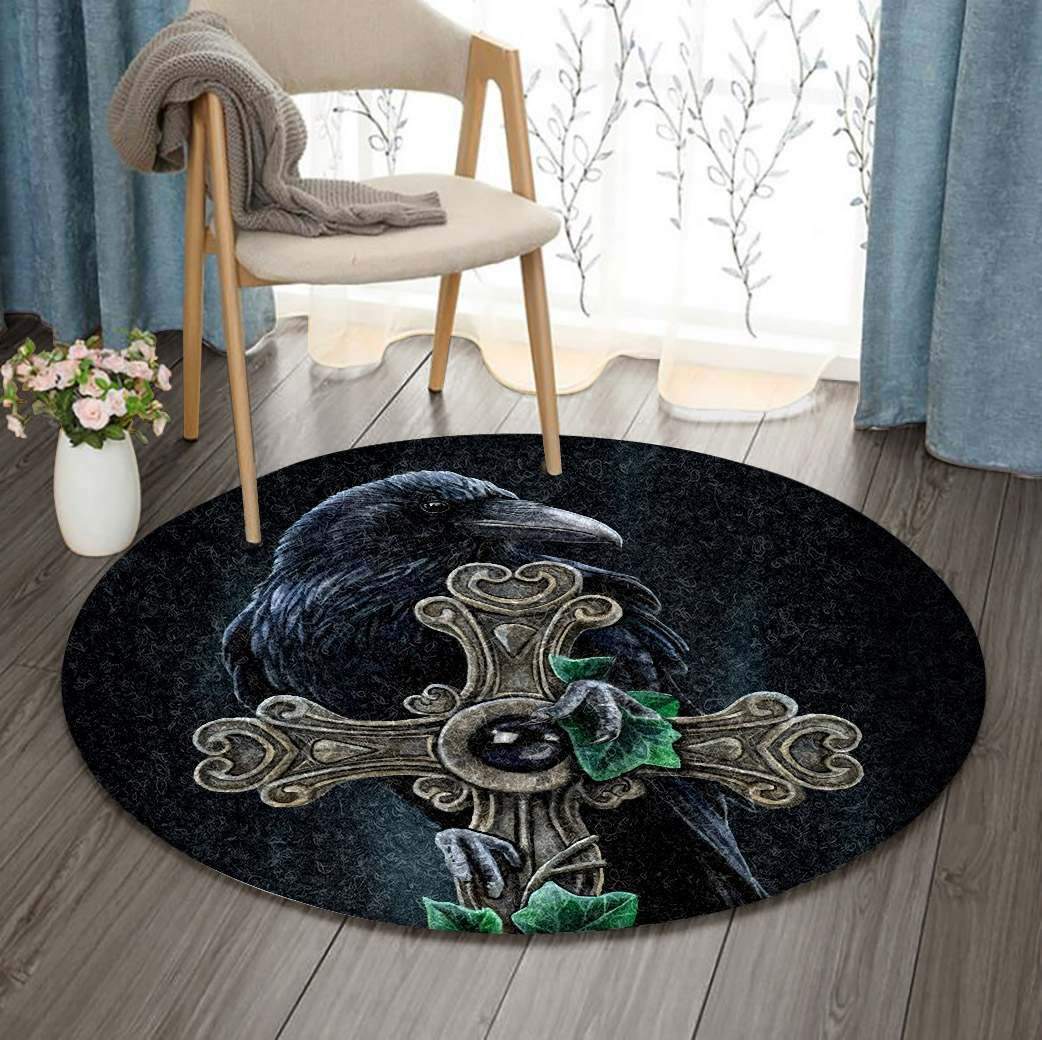 Crow Limited Edition Round Rug Carpet Bedroom Livingroom Home Decor