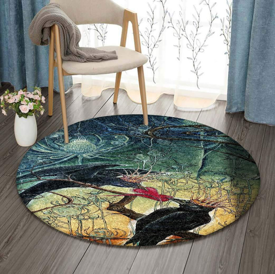 Crow Limited Edition Round Rug Carpet Bedroom Livingroom Home Decor
