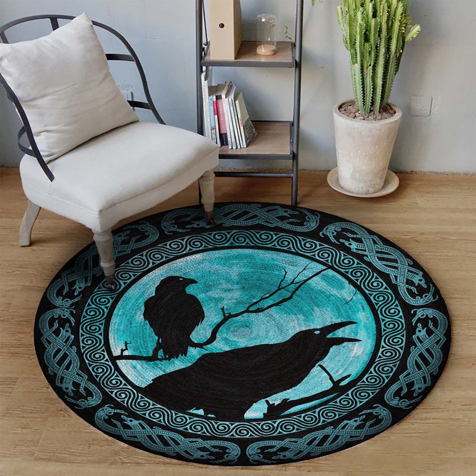 Crow Limited Edition Round Rug Carpet Bedroom Livingroom Home Decor