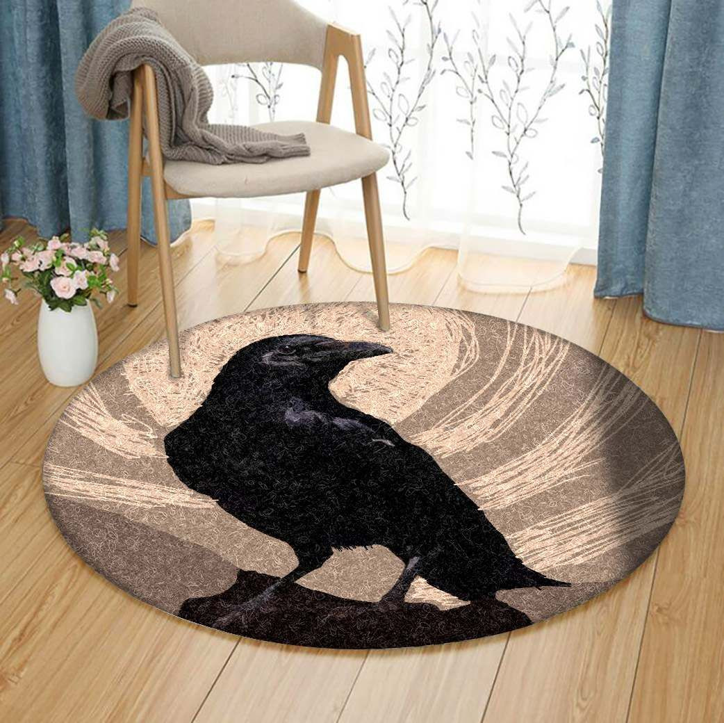 Crow Round Rug Carpet Bedroom Livingroom Home Decor