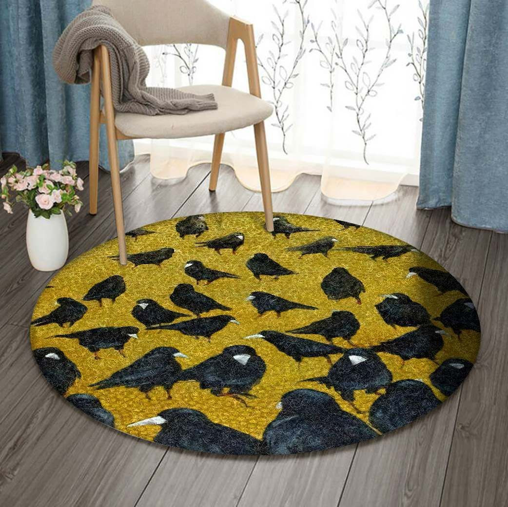Crow Round Rug Carpet Bedroom Livingroom Home Decor