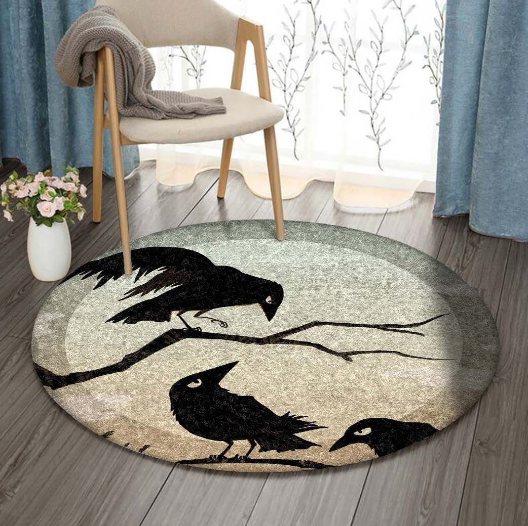 Crow Round Rug Carpet Bedroom Livingroom Home Decor