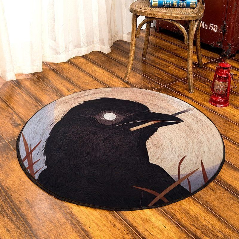Crow Round Rug Carpet Bedroom Livingroom Home Decor
