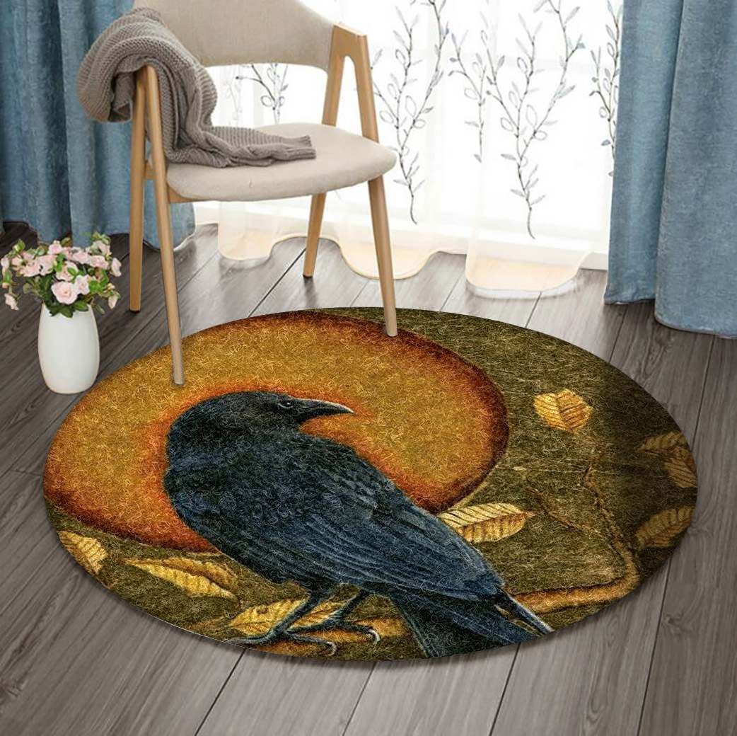 Crow Round Rug Carpet Bedroom Livingroom Home Decor
