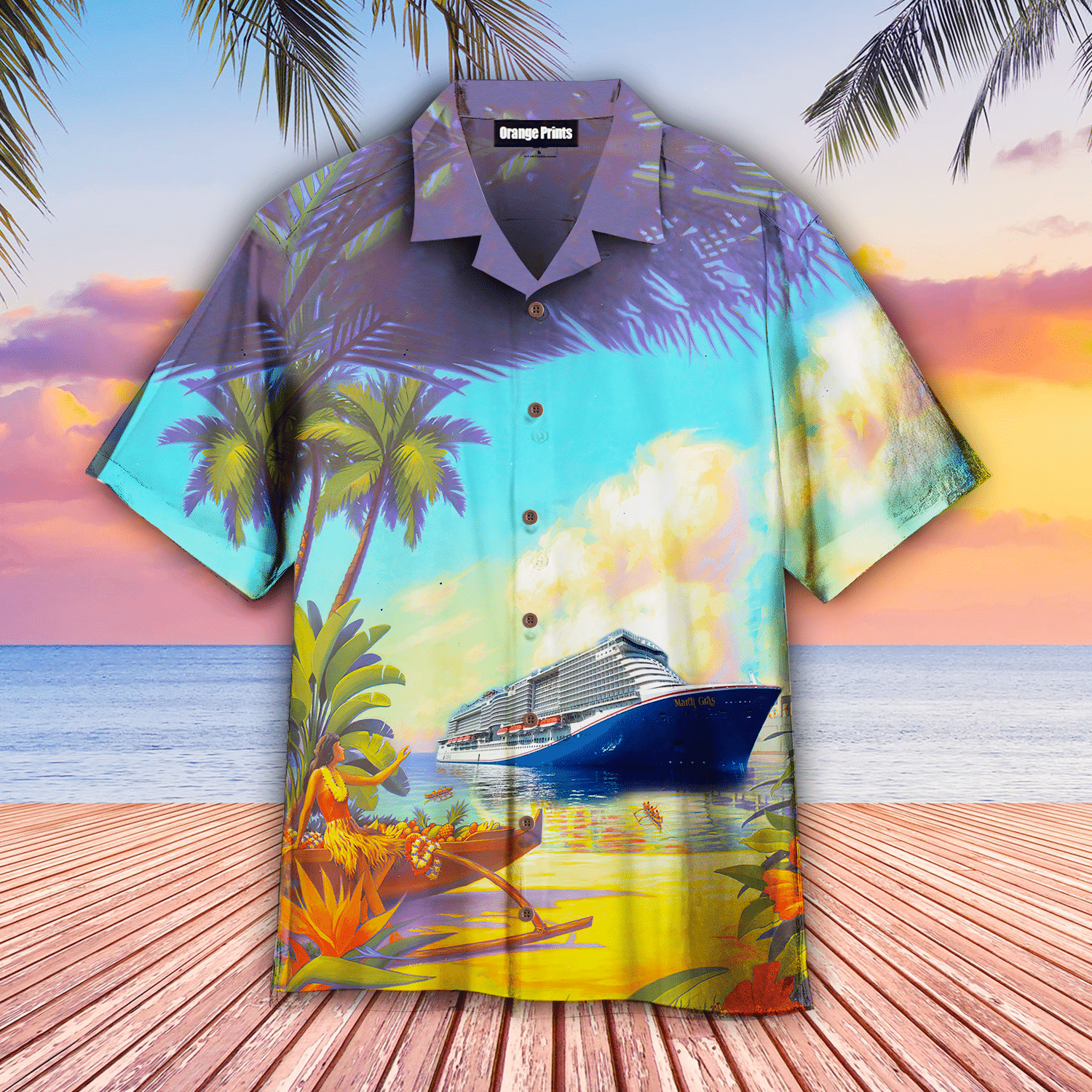 Cruises Ship Mardi Gras Hawaiian Shirt